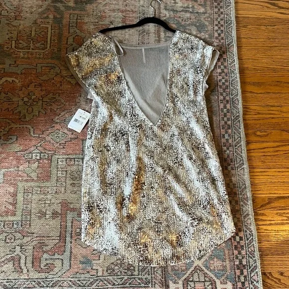 Free People Silver Shimmery Dress! - Picture 2 of 3